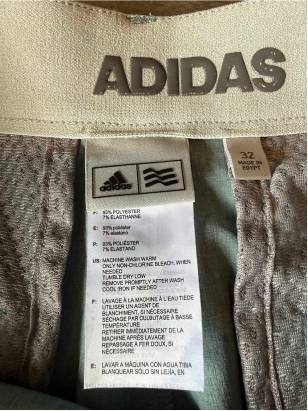 Men's Adidas Flat Front Shorts Waist 32 Teal - Picture 2 of 3